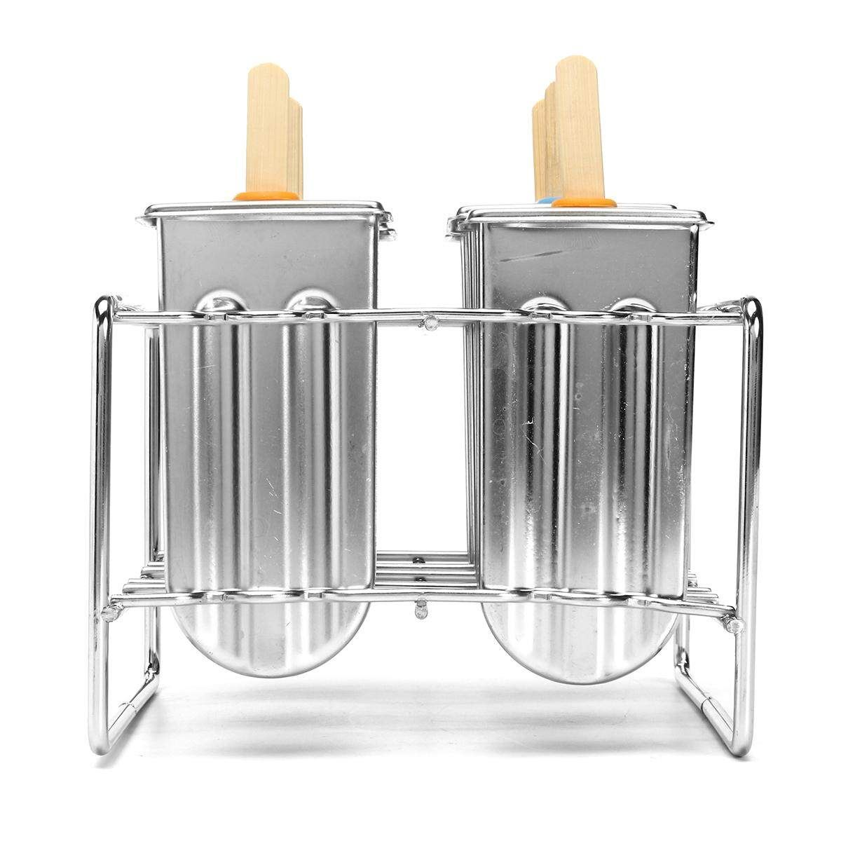 6 Mould Stainless Steel Mold Ice Lolly Popsicle Ice Holder Commercial 6 Round Head Double CaO   Plastic Frame