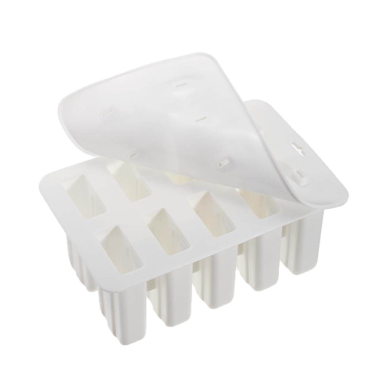 10 Cells Frozen Ice Lolly Juice Maker Mold Mould Popsicle Yogurt Ice Off White