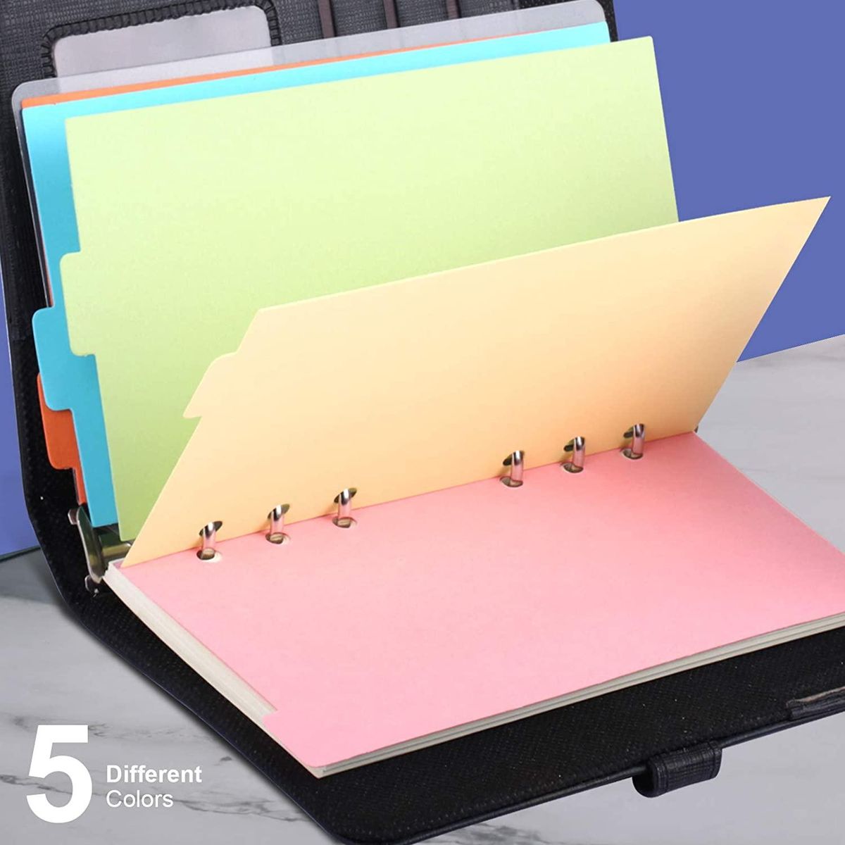 10 Sets A6 Subject Dividers Paper Sheet, Punched File Card