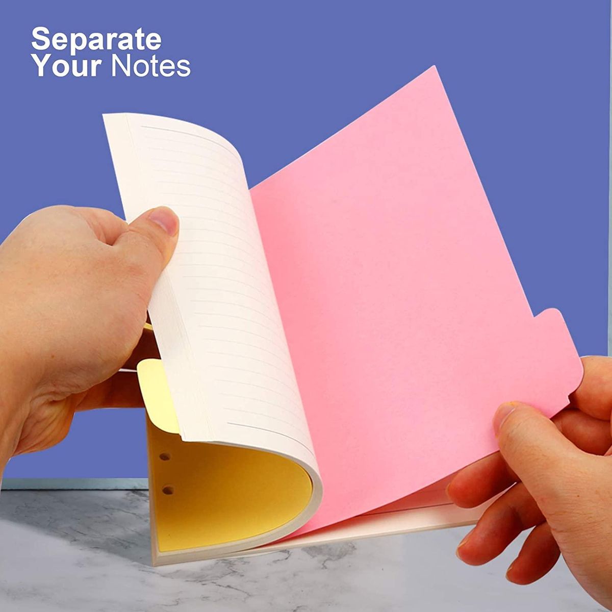 10 Sets A6 Subject Dividers Paper Sheet, Punched File Card