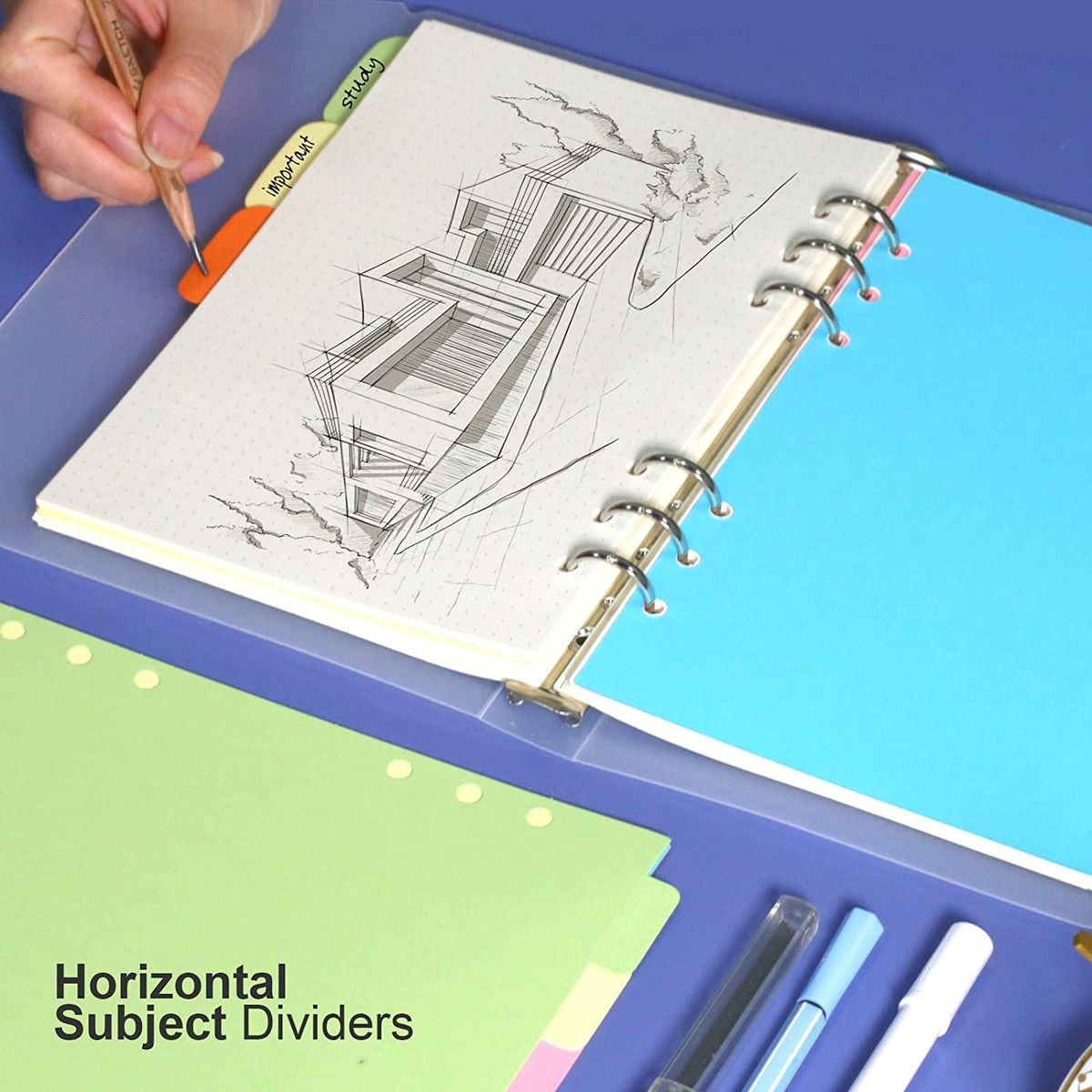10 Sets A6 Subject Dividers Paper Sheet, Punched File Card