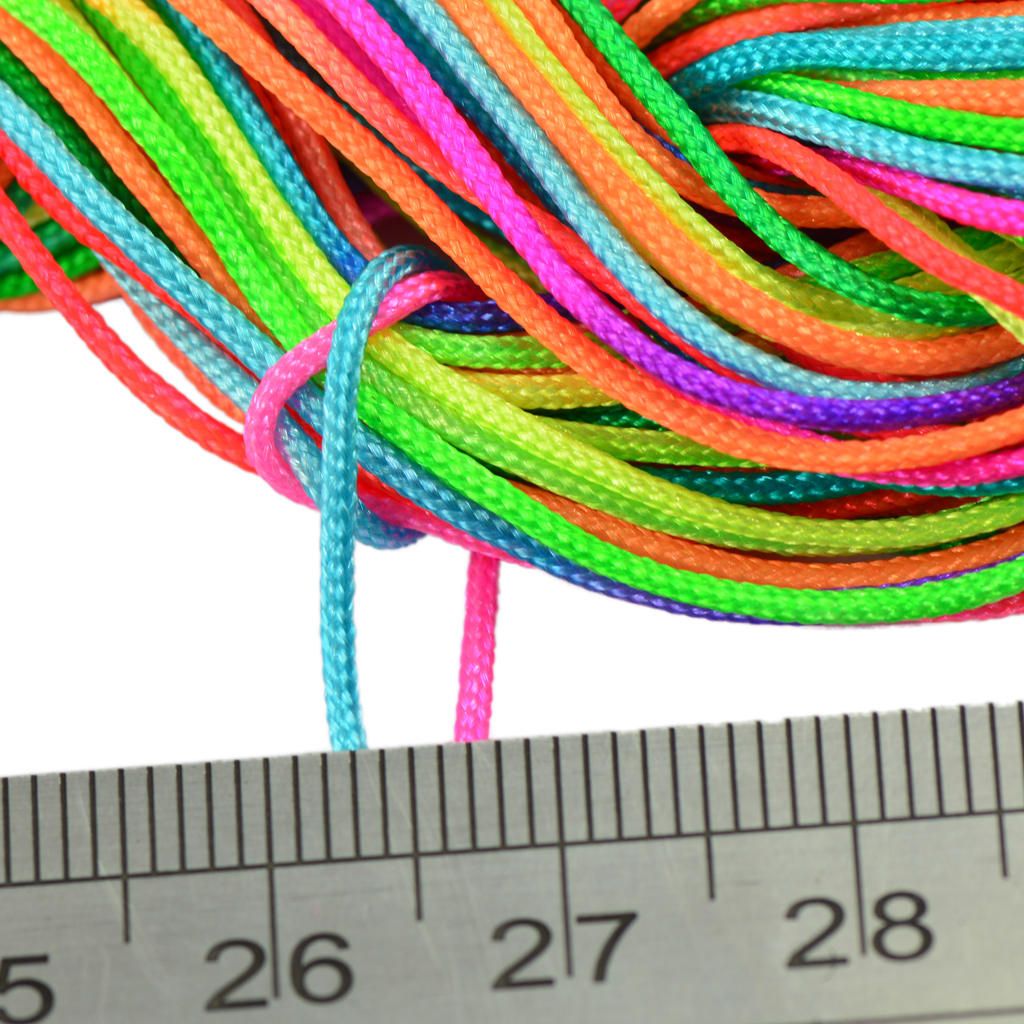 60 Meters 1mm Kumihimo Nylon Braided Cord Thread Bracelet Black +