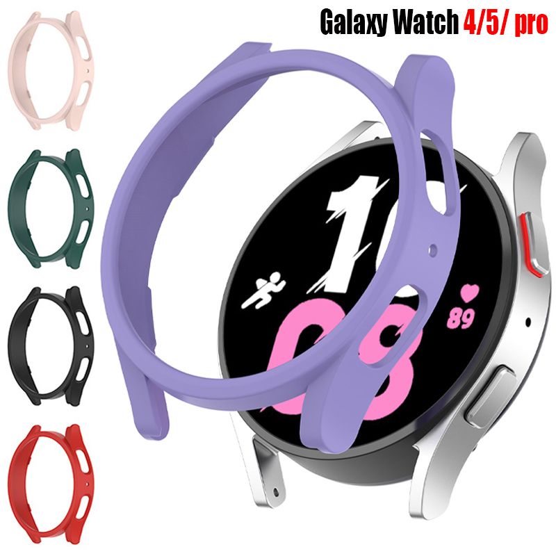 (black)Watch Case For Samsung Galaxy Watch 5 4 40mm 44mm No Screen Protector PC Matte Case All-Around Bumper Shell For Watch 5 Pro 45mm RA