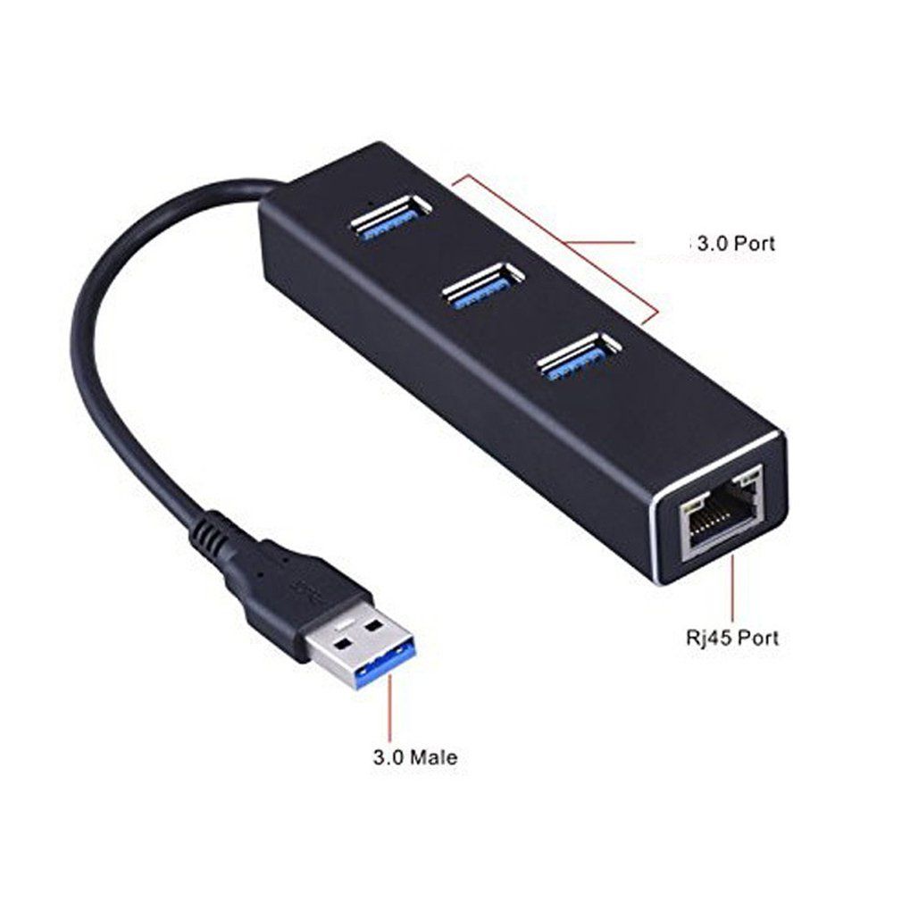 USB Gigabit Ethernet Adapter 3 Ports USB 3.0 HUB USB To