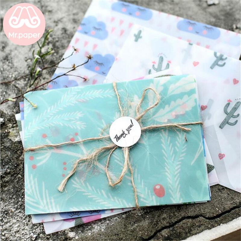 Mr Paper 3pcs/lot 8 Designs Sulfate Paper Envelope
