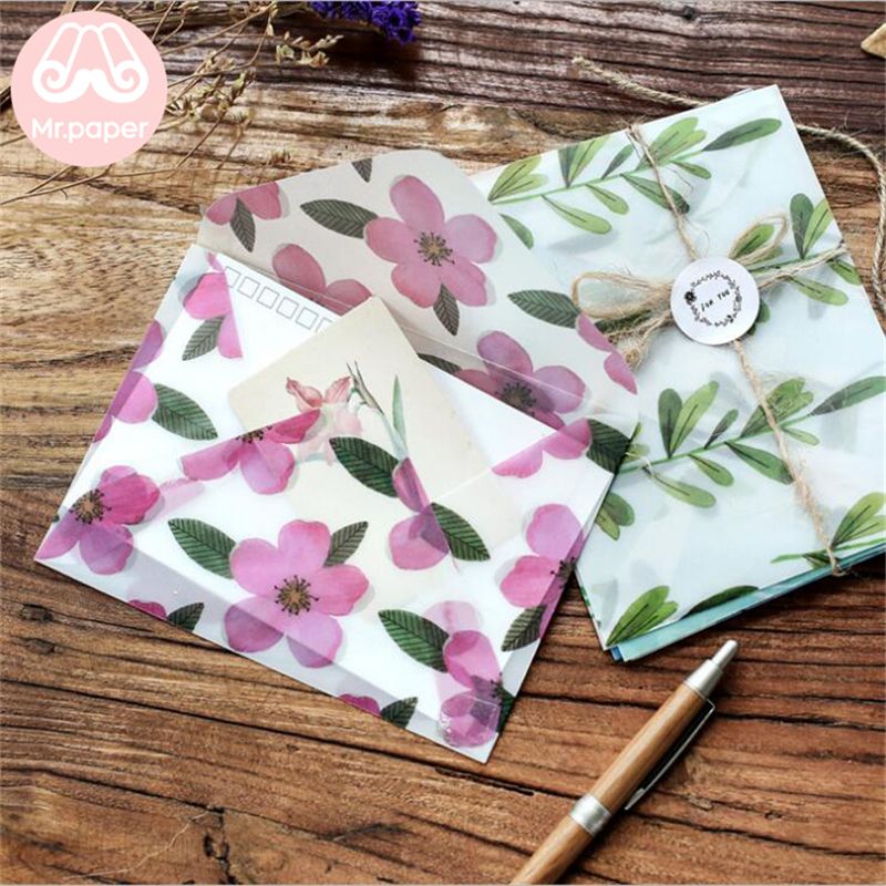 Mr Paper 3pcs/lot 8 Designs Sulfate Paper Envelope