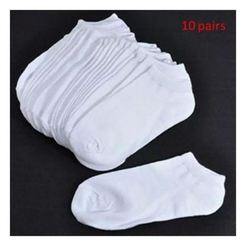 10 Pairs High Quality White Ankle Socks