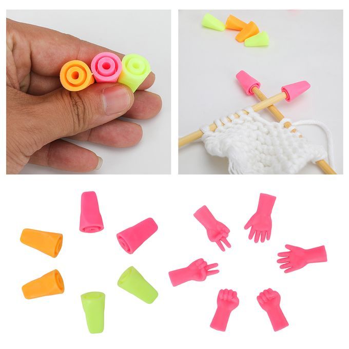 Pack Of 12 Rubber Knitting Point ProtectorsStoppers Tip Cover