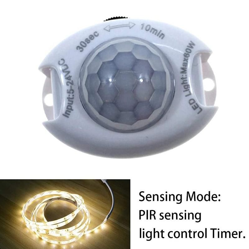 PIR Infrared Motion Sensor Detector DC5-24V Auto on Off Timer Switch Home LED Light Body PIR Motion Sensor LampWhite