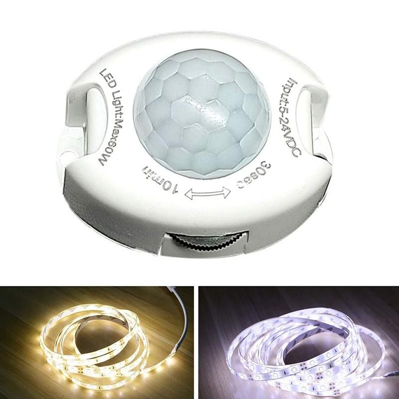 PIR Infrared Motion Sensor Detector DC5-24V Auto on Off Timer Switch Home LED Light Body PIR Motion Sensor LampWhite