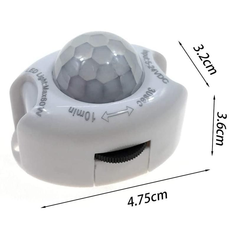 PIR Infrared Motion Sensor Detector DC5-24V Auto on Off Timer Switch Home LED Light Body PIR Motion Sensor LampWhite