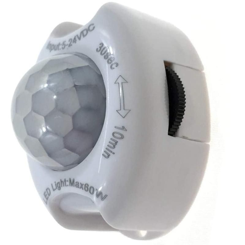 PIR Infrared Motion Sensor Detector DC5-24V Auto on Off Timer Switch Home LED Light Body PIR Motion Sensor LampWhite
