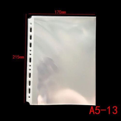 50PCS Clear Sheet Plastic Punched Pockets Folders Thin Loose Leaf Documents Filling Protectors Filing Products Bag A5 6-20 Hole Share