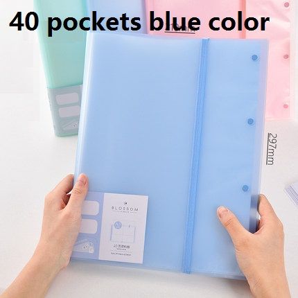 A3 Big Size File Folder Documents Examination Paper Clear Book School Test Office Contract Sketch Sheets 72479 Blue-40