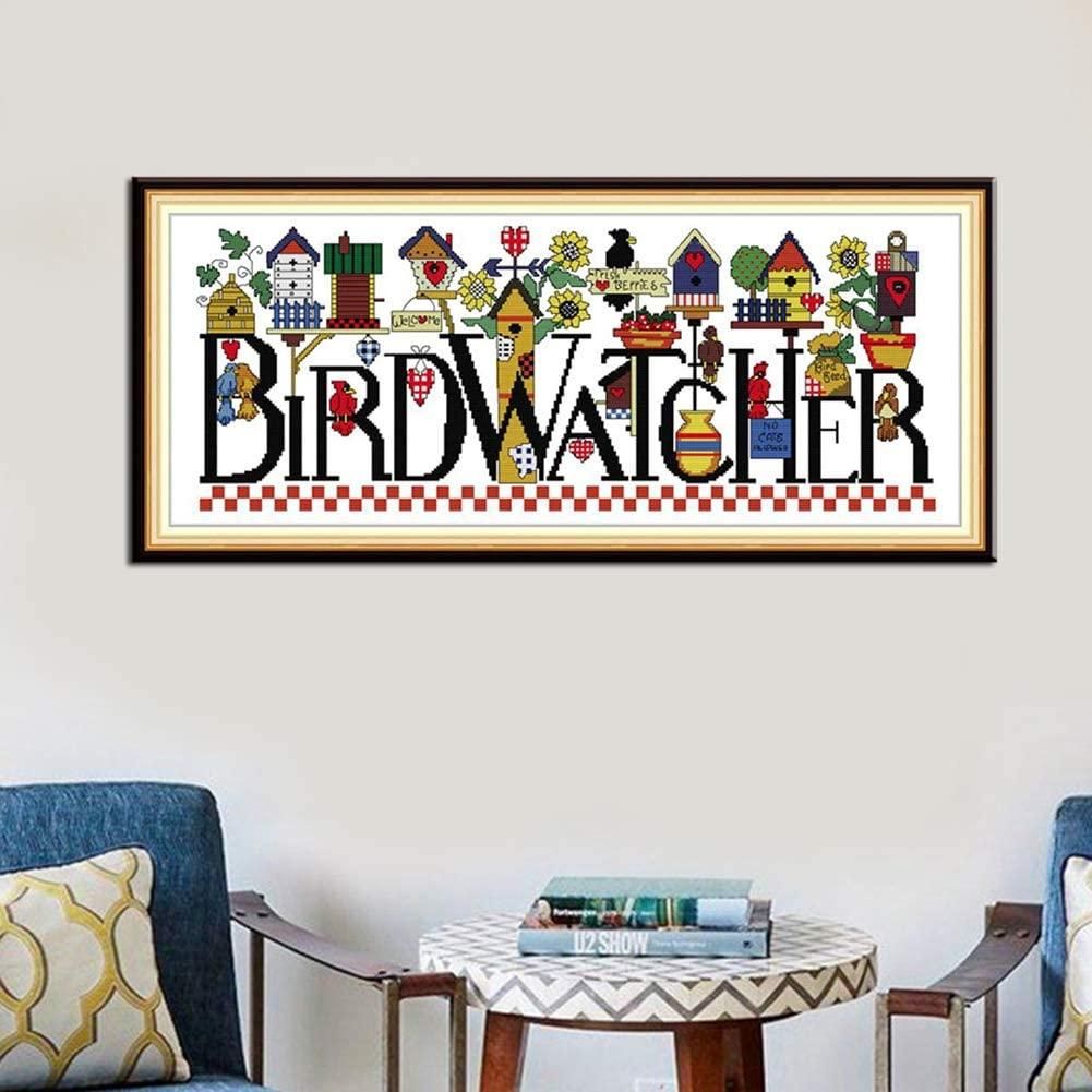 Embroidery Kits for Adults,Birdwatcher House Animals