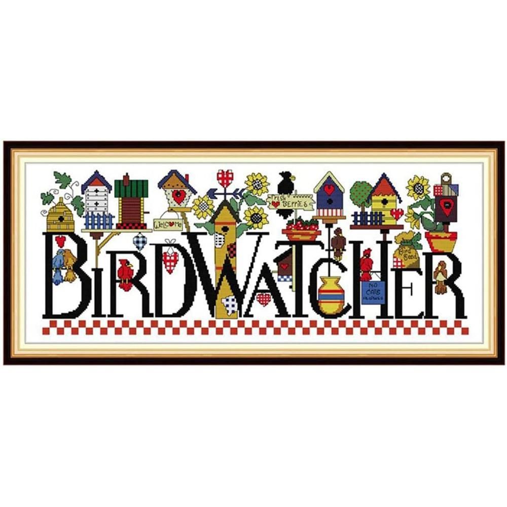 Embroidery Kits for Adults,Birdwatcher House Animals