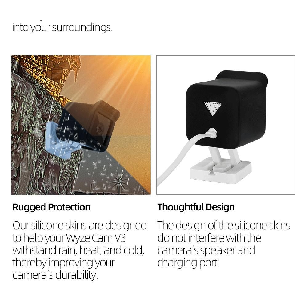 Silicone Skin Camera Case for Cam V3Indoor Outdoor Dust-Proof Protective Cover Case for Cam V3 Accessories