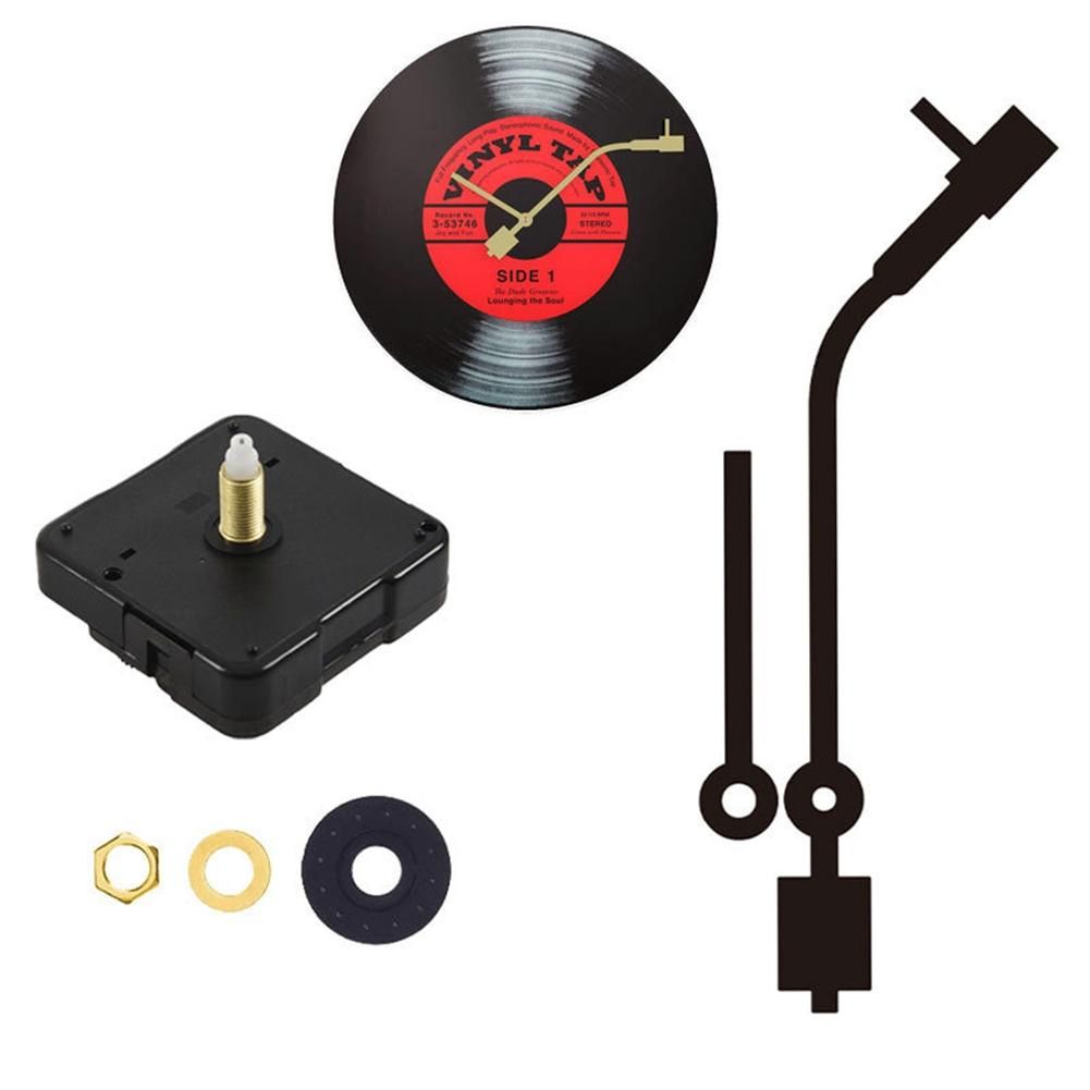 DIY Retro Mute Movement Record Wall Clock Movement Flower Ne