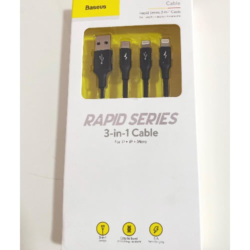 Rapid Series 3-in-1 3a 1.2m Cable