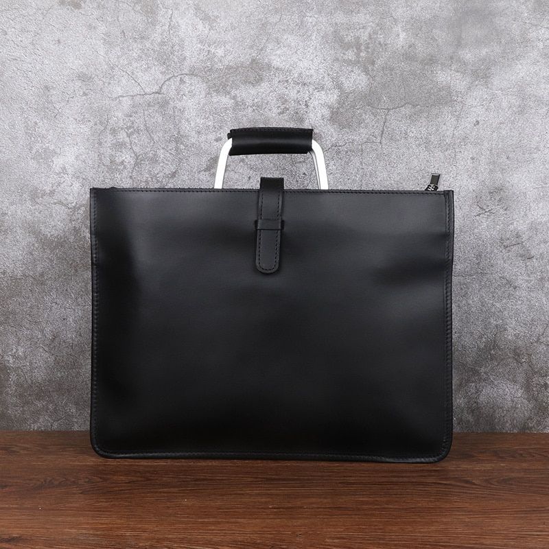 High Fashion Luxury Clutch Bag Men's A4 File Document Purse Wallet Top Layer Ipad Leather