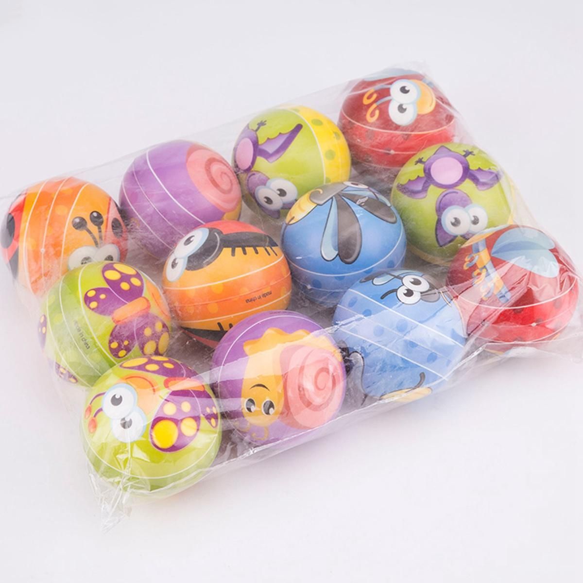 12 Pcs 6.3Cm Cartoon Insect Foam Ball Squeeze Stress