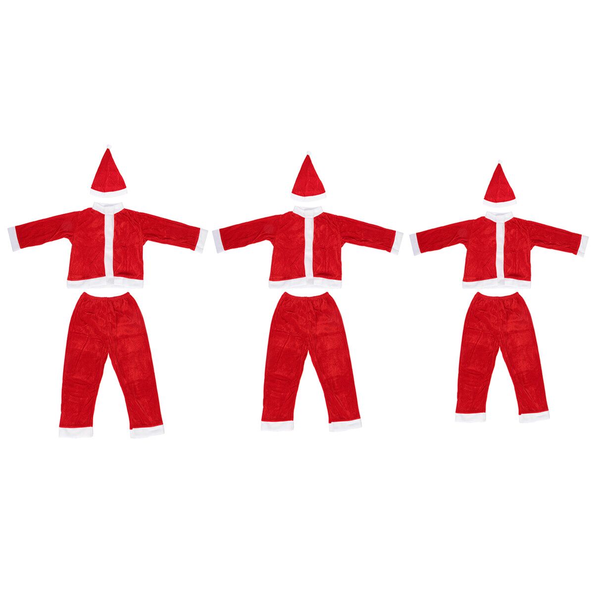 3Pcs Set Boy Christmas Santa Claus Set Costume Hat Outfit Toddler Clothes X‘mas Man-110cm