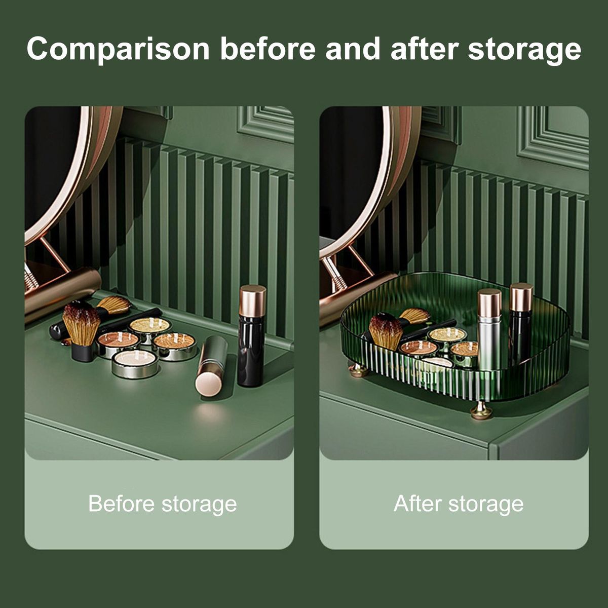 Bathroom Vanity Tray Light Luxury Vanity Tray Elegant for Makeup Atrovirens