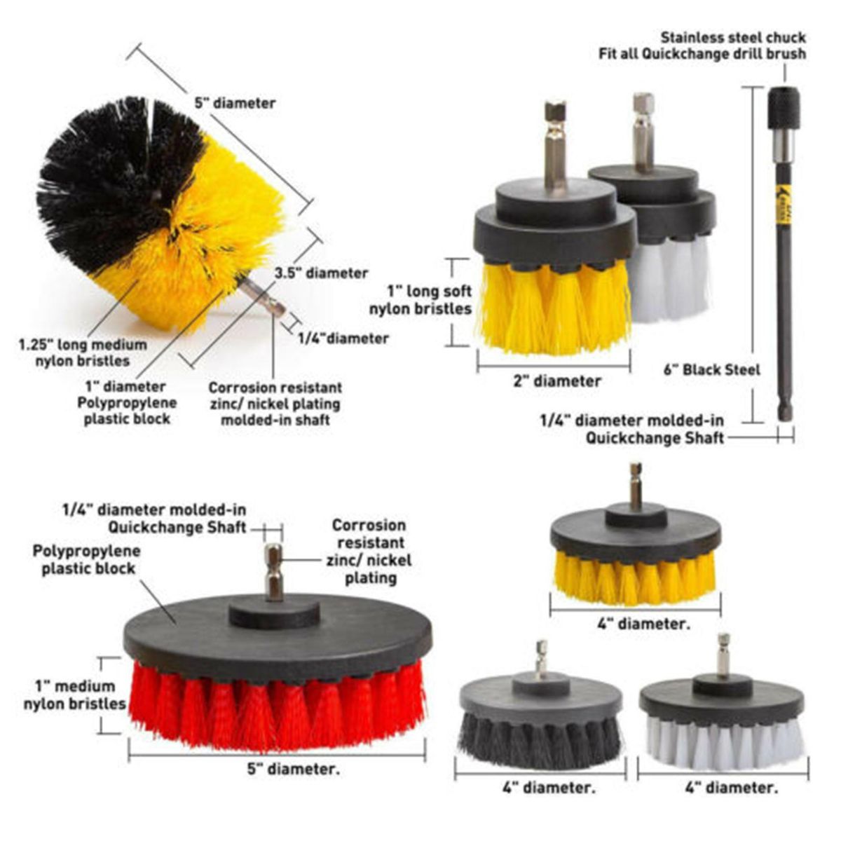 24Pcs Drill Brush Attachment Set All-purpose Power Scrubber Cleaning Combo Scrub Tub Cleaner