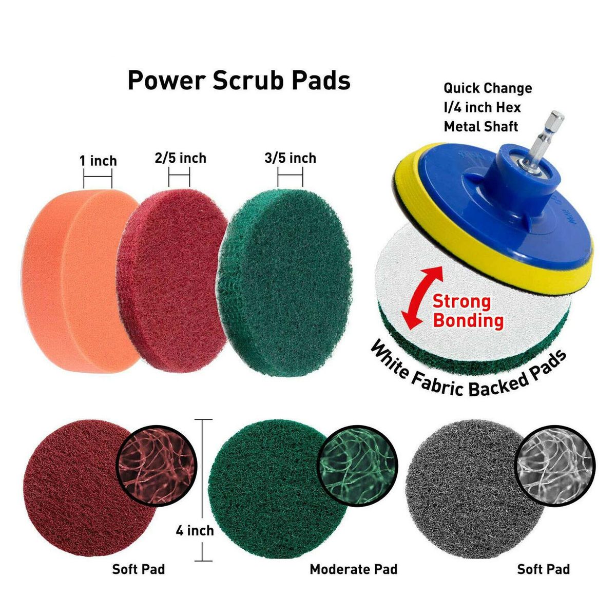 24Pcs Drill Brush Attachment Set All-purpose Power Scrubber Cleaning Combo Scrub Tub Cleaner
