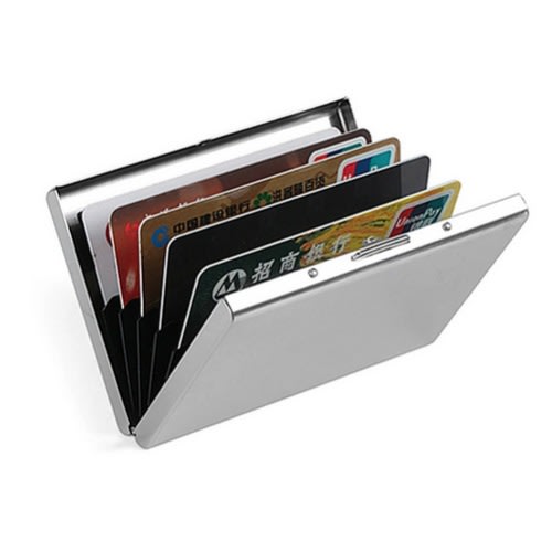 Stainless Steel Aluminum ATM Credit Card Holder - Silver