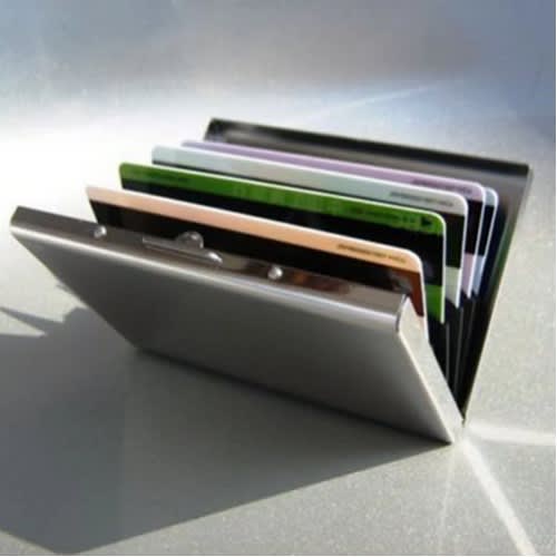 Stainless Steel Aluminum ATM Credit Card Holder - Silver