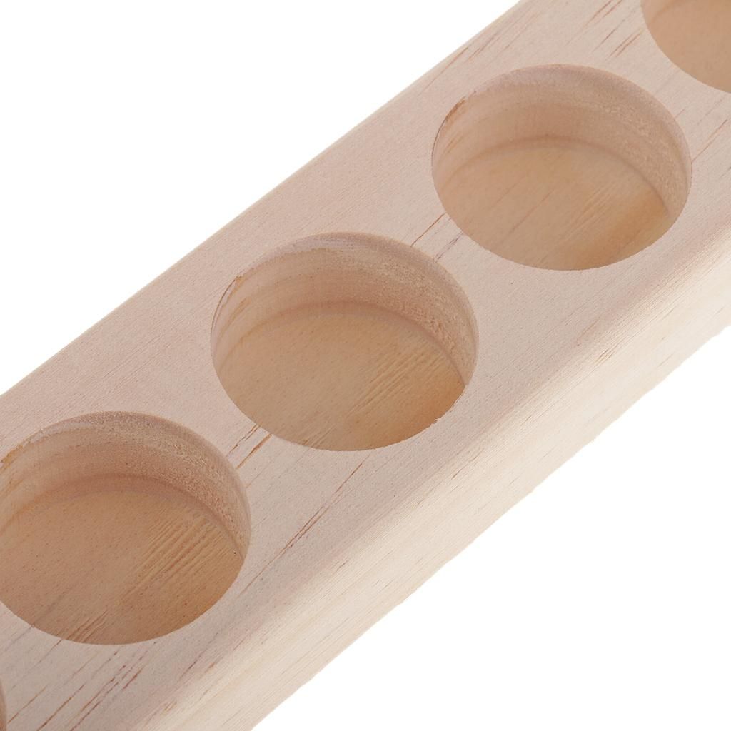 6 Slot Essential Oil Organizer Rack Wooden Storage Case Display Stand