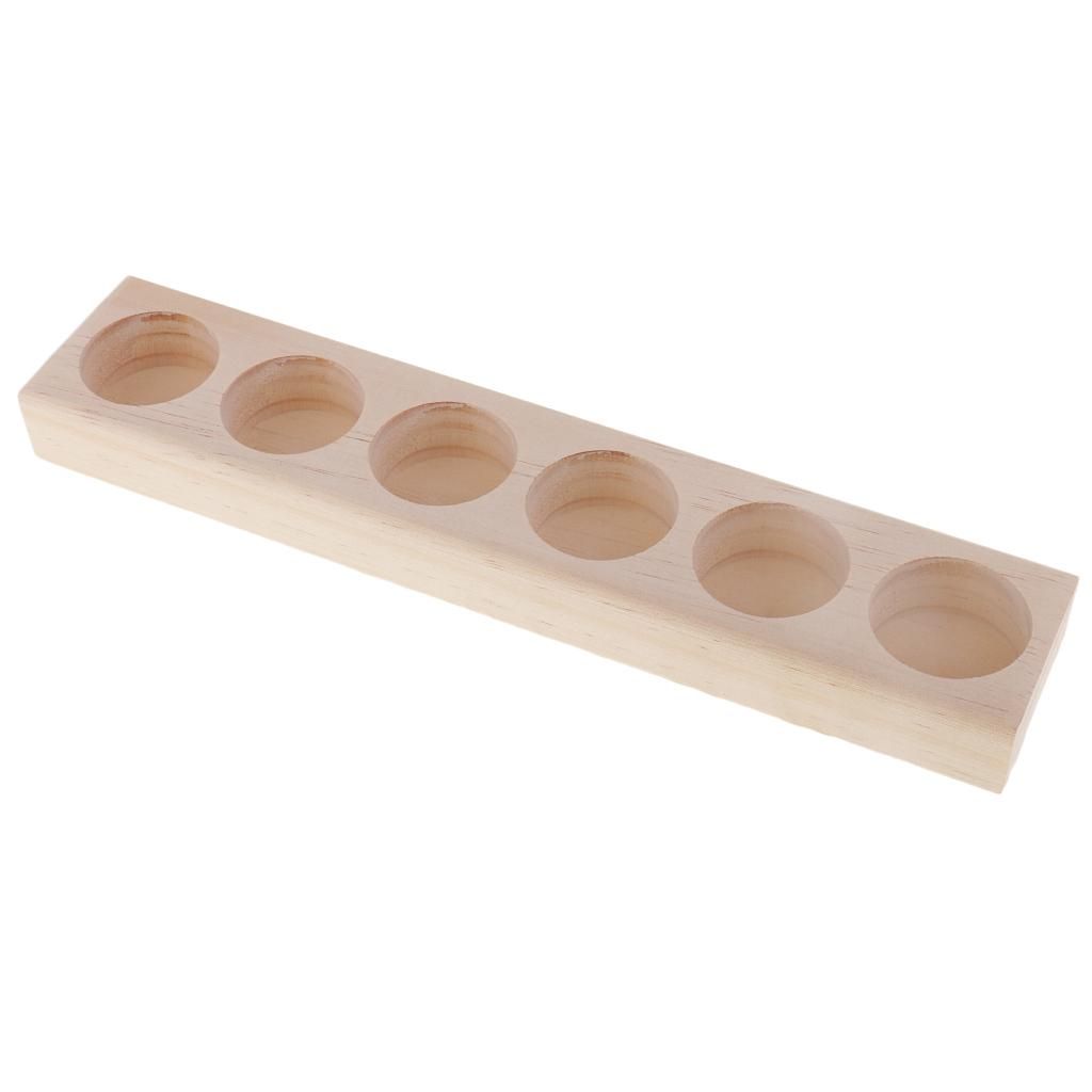 6 Slot Essential Oil Organizer Rack Wooden Storage Case Display Stand