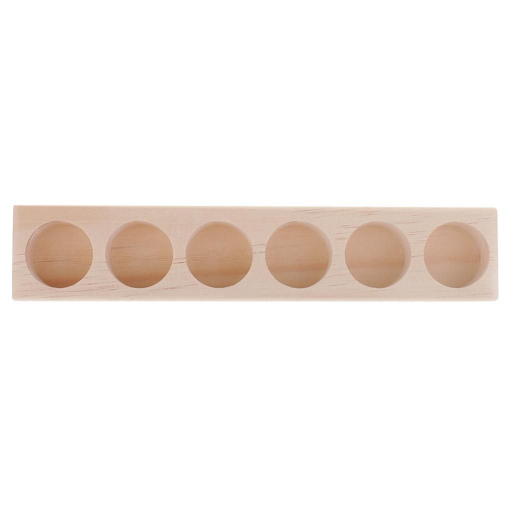 6 Slot Essential Oil Organizer Rack Wooden Storage Case Display Stand