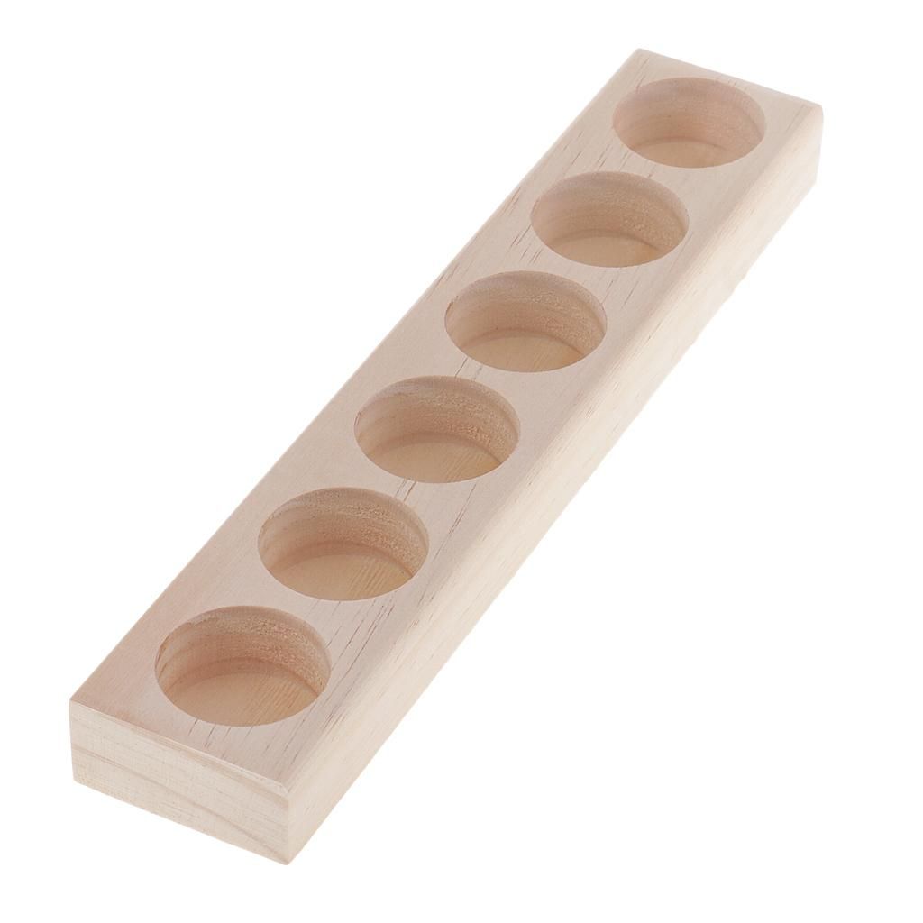 6 Slot Essential Oil Organizer Rack Wooden Storage Case Display Stand