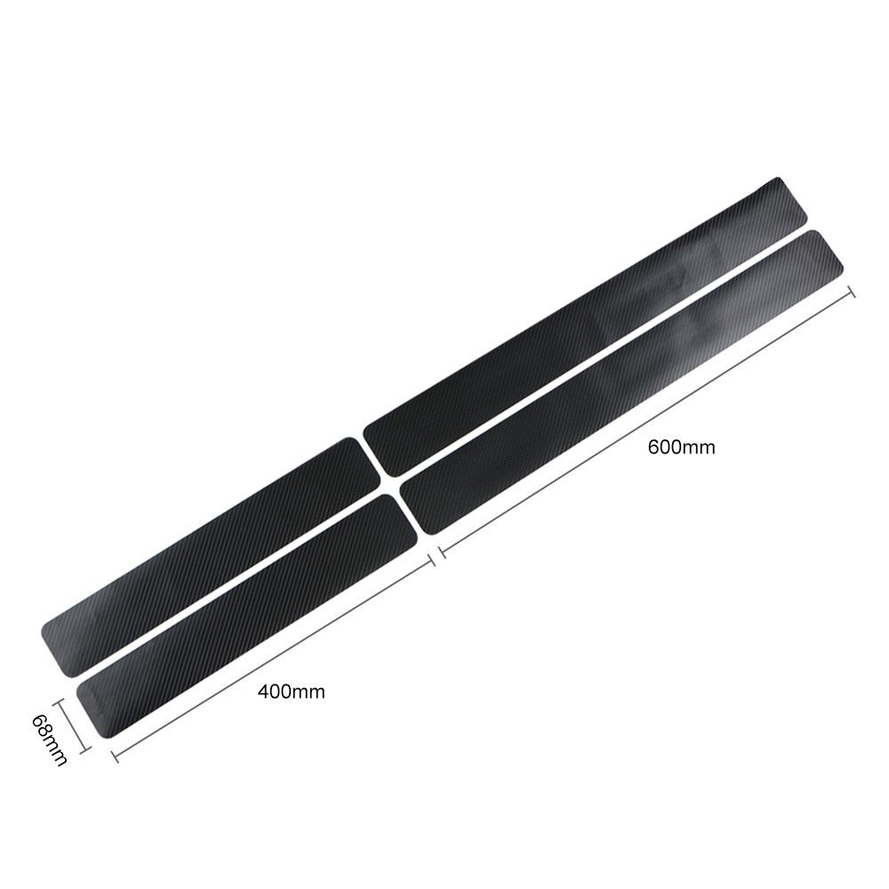 4Pcs Universal 3D Car Threshold Carbon Fiber Sticker Door