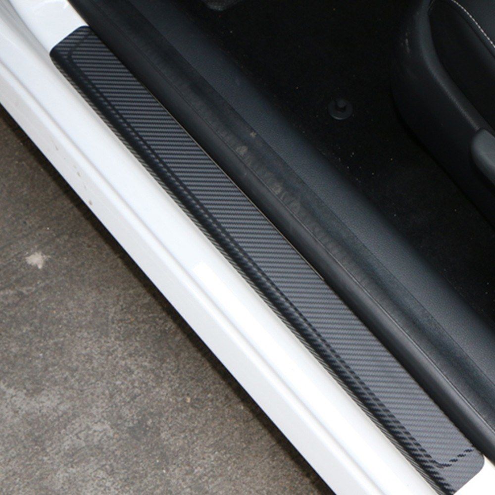4Pcs Universal 3D Car Threshold Carbon Fiber Sticker Door