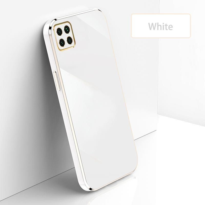 Ultra Thin Plating Phone Case for Huawei Nova 7i P40 Lite 4G Nova 6 SE Lens Protection soft Phone Back Cover-White