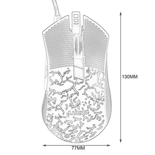 LUOM G70 4000DPI Optical USB Wired Game Mouse 8 Ons Anti-slip Gaming Mice