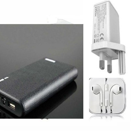 Power Bank With Charger + Earpiece And Cable - 20000mAh