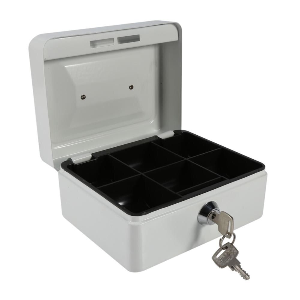Money Cash Coin Register Insert Tray Cashier Drawer Storage Mini Portable Steel Lockable Cash Money Safe Security Box