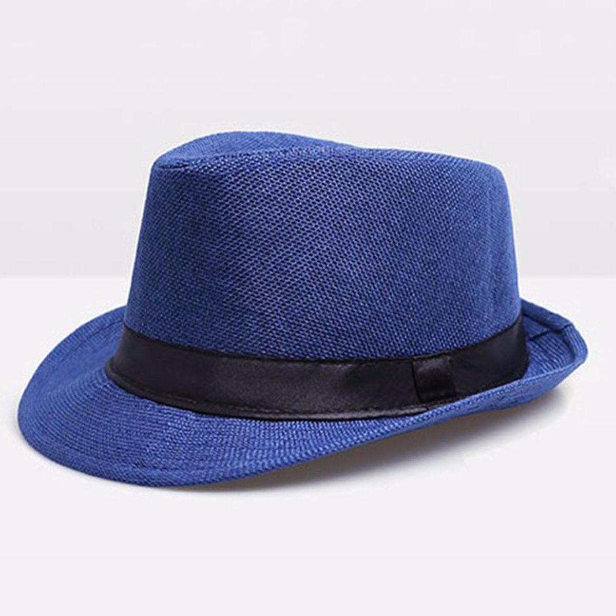 Mid-aged Men Women Hat Urban Chic Wide Brim Hat Stylish for Mid-aged Navy Blue