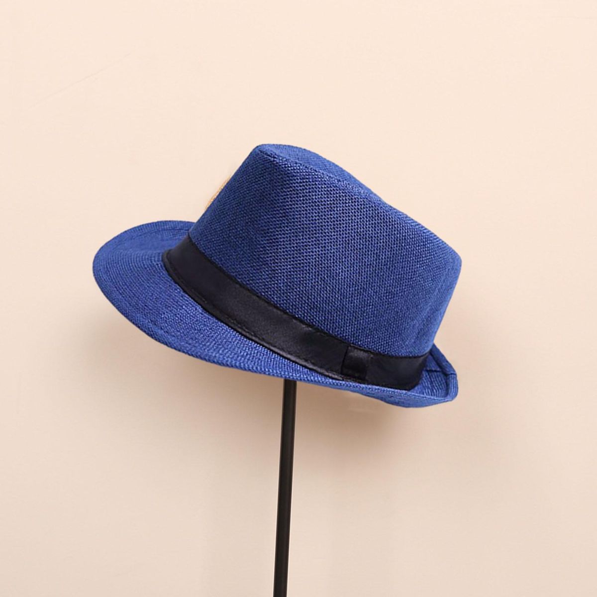 Mid-aged Men Women Hat Urban Chic Wide Brim Hat Stylish for Mid-aged Navy Blue