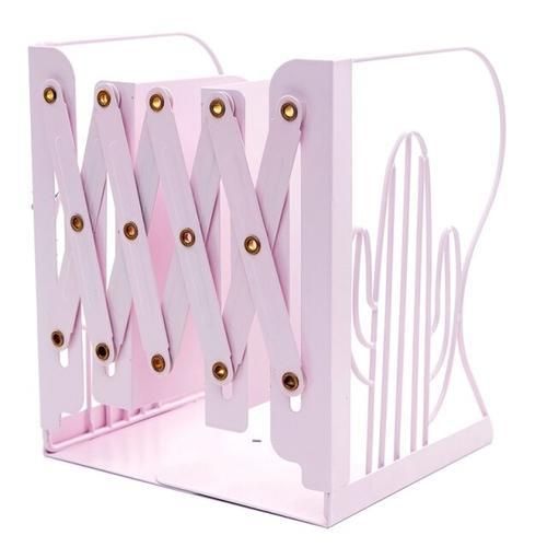 Cactus Adjustable Metal Book Bookends Desk Organizer Storage Holder Bookshelf Home School Stationery