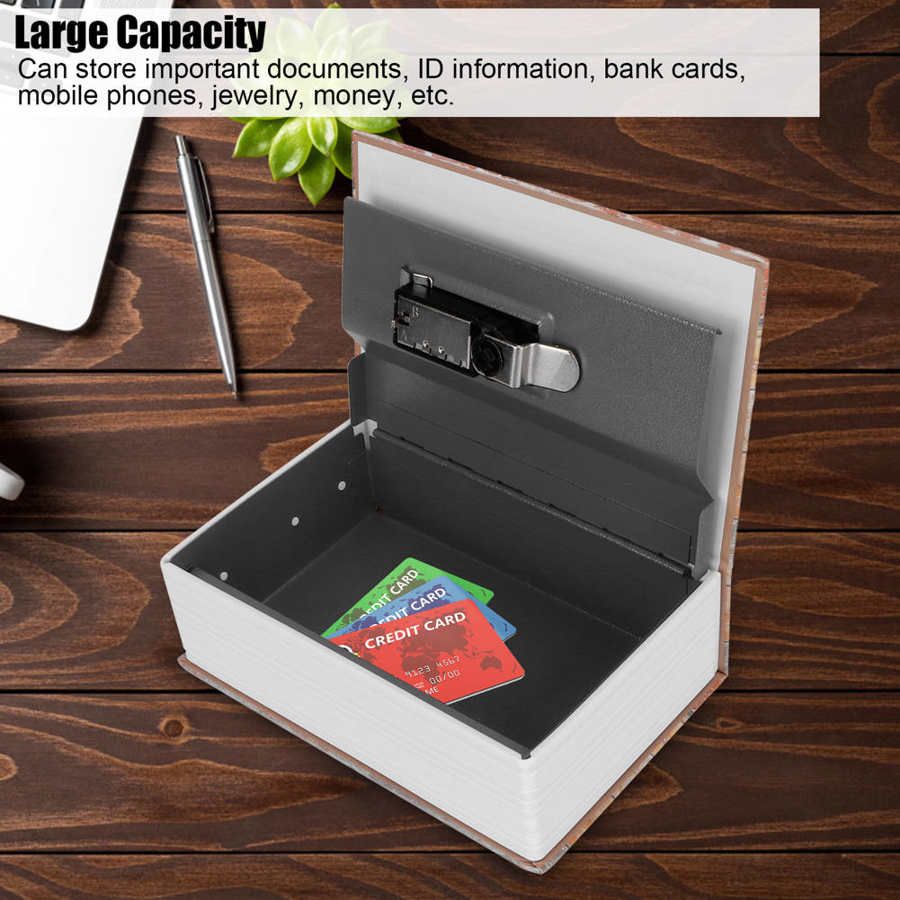 Mini Simulation Book Safe Storage Box Money Cash Jewelry Security Lock Case For Home Simulation Book New Fashion 18.2x11.8x5.7cm