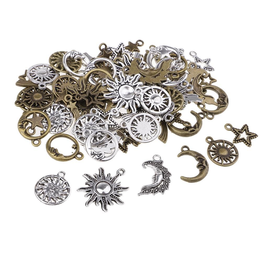 80PCS Hollow Out Pendants Charms Connectors DIY Craft Necklace