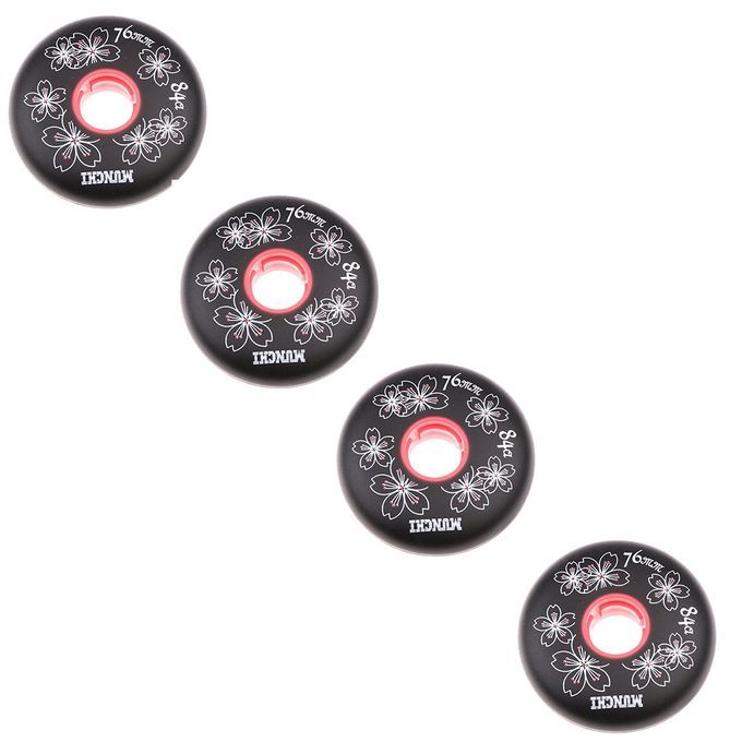 4 Pieces Inline Roller Hockey Fitness Skate Replacement 76mm Black