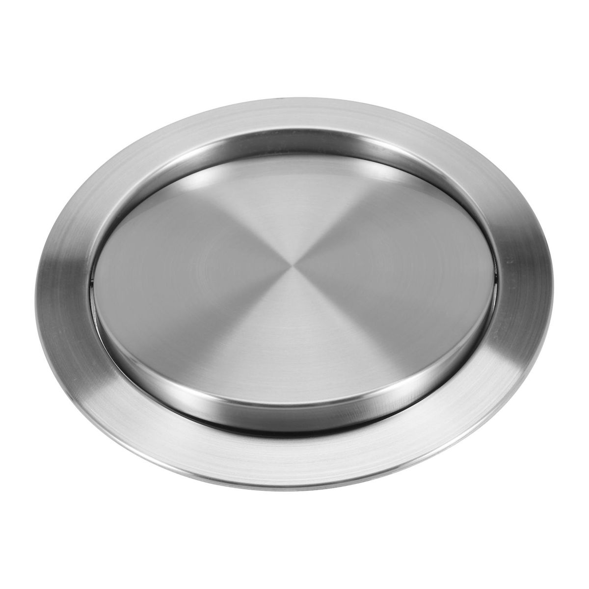 Stainless Steel Garbage Flap Lid Trash Bin Cover Built-in Balance Swing Flap Garbage Lid for Kitchen Counter Top D