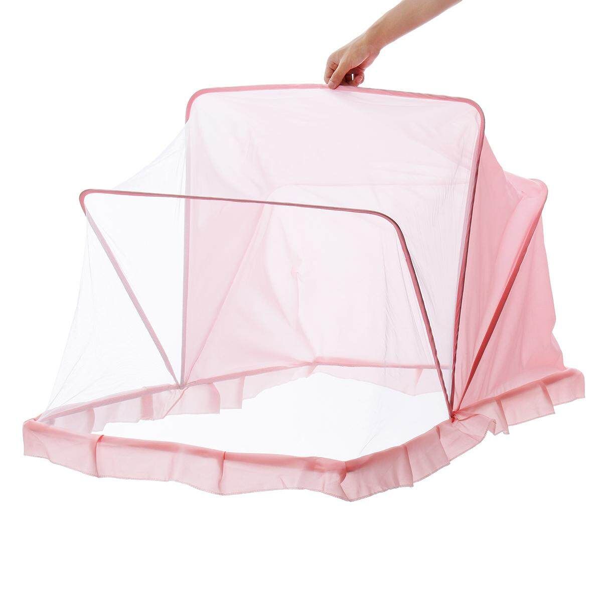 Folding 0-3 Years Baby Bed Tent Crib Mattress Portable Foldable Mosquito Insect Net Newborn Bedroom Travel Bed Baby Bed Pink