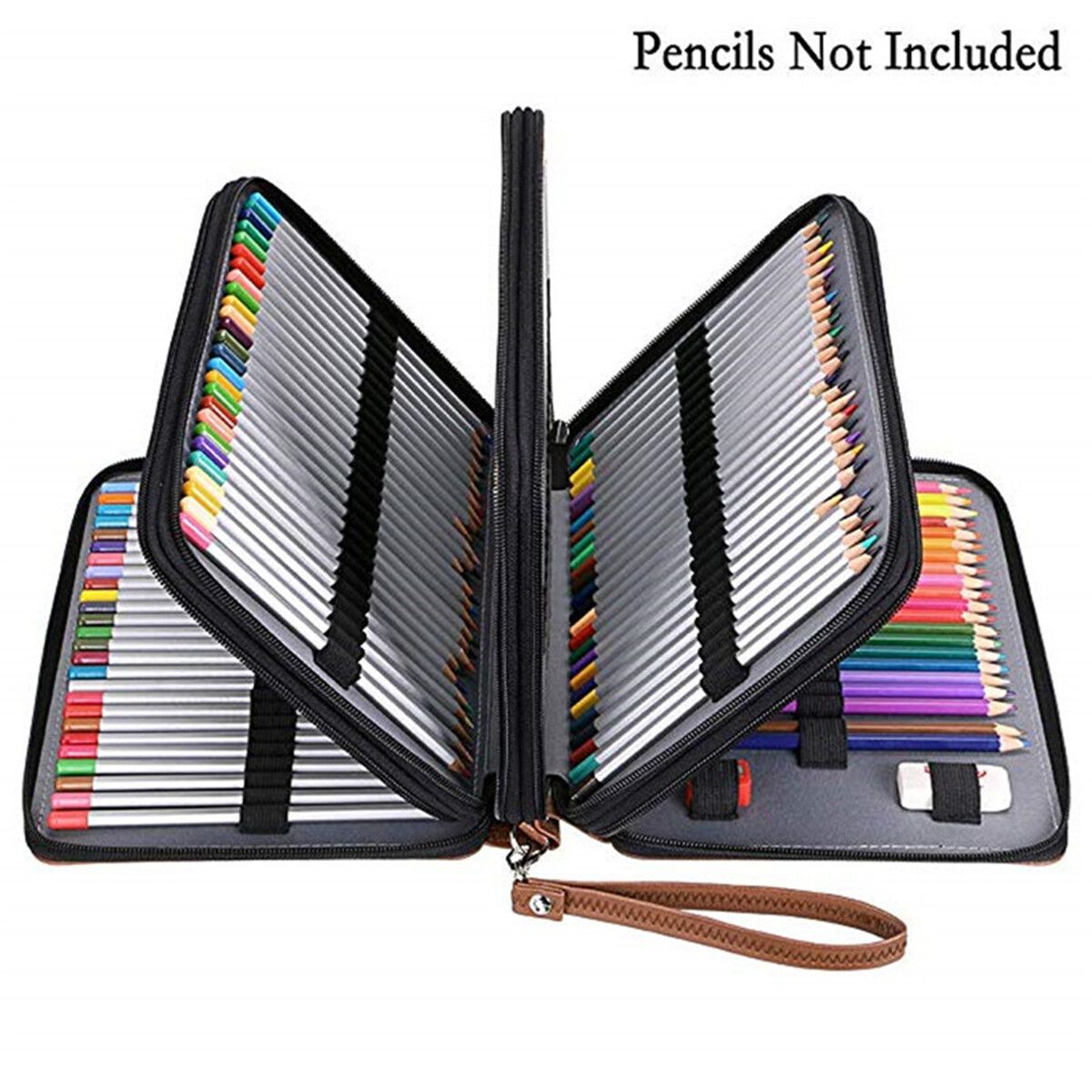 Professional Sketching Drawing Set Art Pencil Kit Artists Graphite 200 Slot Case Coffee